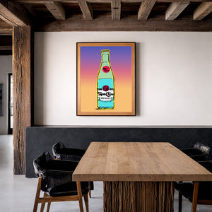 Topo Chico Made In Mexico Bottle shown framed by Crum Art