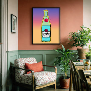 Topo Chico Made In Mexico Bottle shown framed by Crum Art