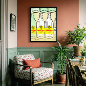 Topo Chico Made In Mexico Bottle shown framed by Crum Art