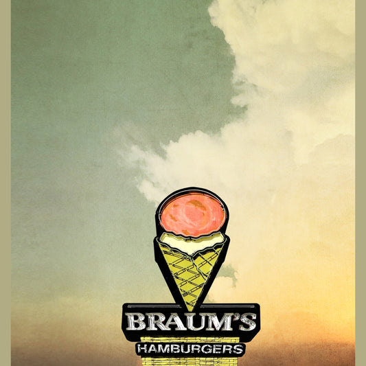 Braum’s Sign Texas Sky Art Print | Betsy Crum | Crum Art Crum Art
