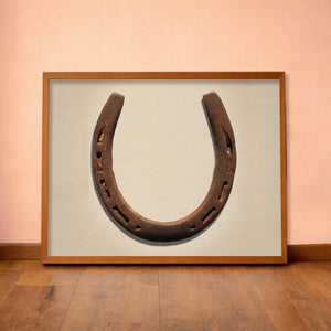 Lucky Horseshoe western art print by Carl Crum — horizontal room scene