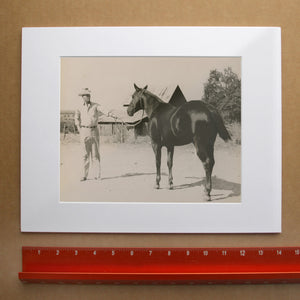 JY Crum Rancher western art print by Carl Crum — horizontal room scene