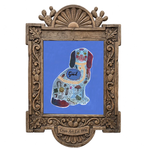Blue Staffordshire Good Dog — one of the 3 prints in The Staffordshire Set | Crum Art