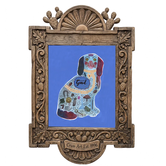 Blue Staffordshire Good Dog — one of the 3 prints in The Staffordshire Set | Crum Art
