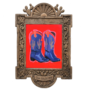 Saguaro Cowboy Boots Blue & Red — one of the 3 prints in The Cowboy Boots Set | Crum Art