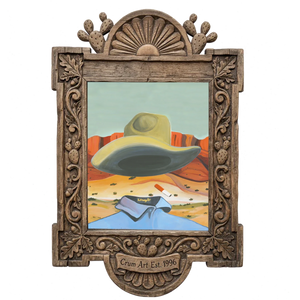 Ghost Cowboy — cowboy art print by Caya Crum in a carved wood frame