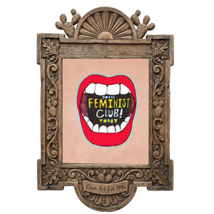 Feminist Club Poster — art print in a carved wood frame, Crum Art