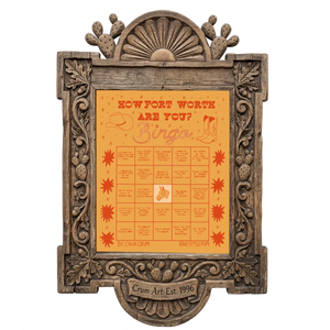 Bingo Card Orange — Fort Worth art print by Caya Crum in a carved wood frame
