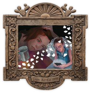 HOPE — feminist art print by Caya Crum in a horizontal carved wood frame