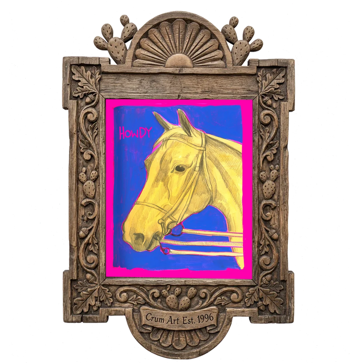 Howdy Horse Neon Yellow — one of the 3 prints in The Howdy Set | Crum Art