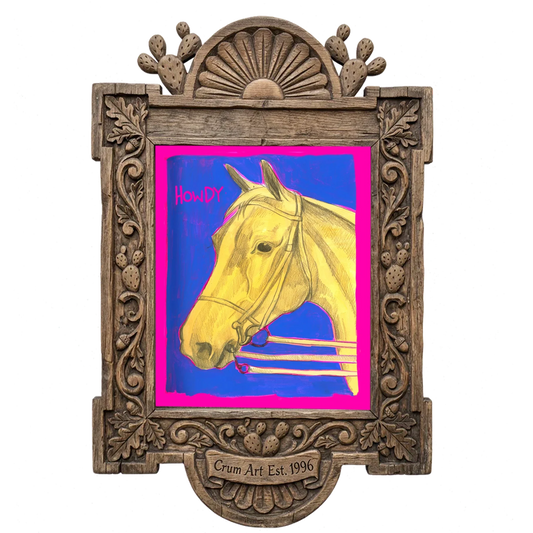 Howdy Horse Neon Yellow — one of the 3 prints in The Howdy Set | Crum Art