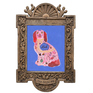 Pink Staffordshire Luck Dog — one of the 3 prints in The Staffordshire Set | Crum Art