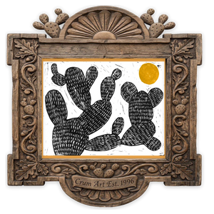 Cosmic Prickly Pear Yellow Sun — one of the 3 prints in The Cactus Set | Crum Art