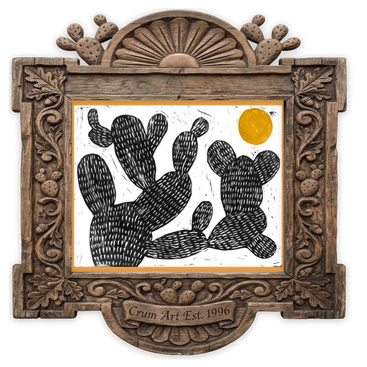 Cosmic Prickly Pear Yellow Sun — one of the 3 prints in The Cactus Set | Crum Art