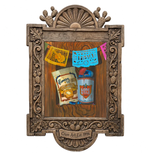 Pioneer Cornbread Still Life — San Antonio art print by Caya Crum in a carved wood frame
