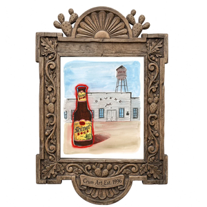 Shiner at Gruene Hall — Texas art print by Caya Crum in a carved wood frame