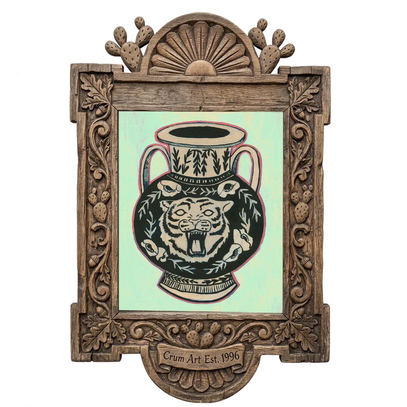 Tiger Amphora Mint Green — one of the 3 prints in The Greens Set | Crum Art