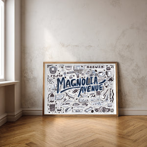 Fort Worth Art Prints — Magnolia Signs and Landmarks Pen Ink Icons | Caya Crum Art