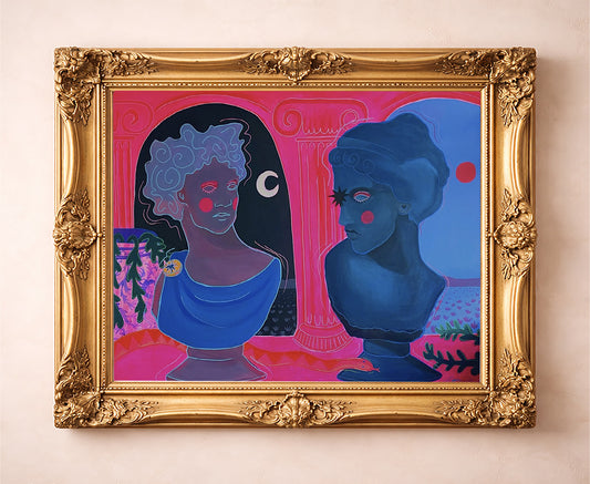 Greco Roman Art Print - Hot Pink Pop Art by Caya Crum
