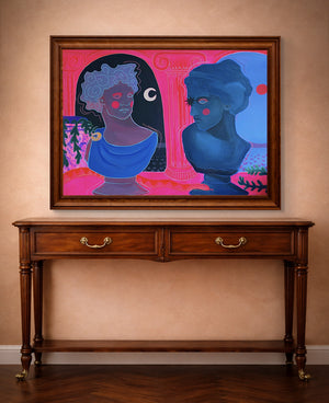 Greco Roman Art Print - Hot Pink Pop Art by Caya Crum