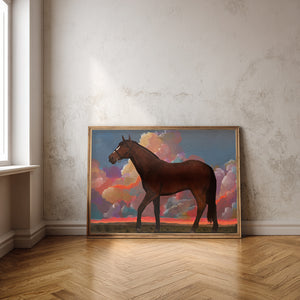 Horse Art Print – Horse and Clouds Western Wall Art | Caya Crum