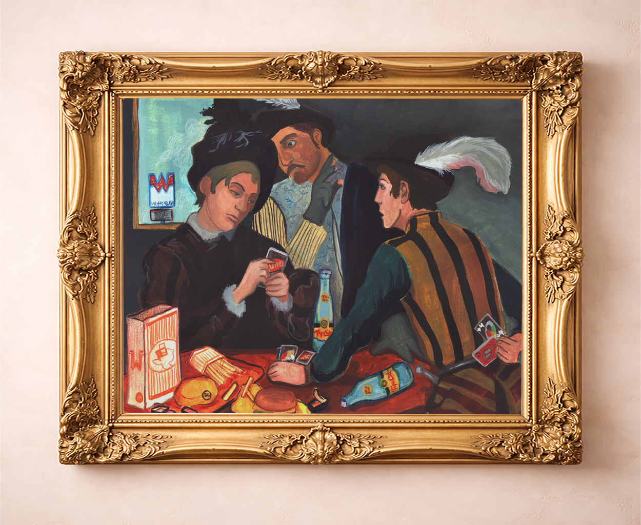 Topo Chico Art - Old Masters Card Sharps Texas Icons Print | Caya Crum Art