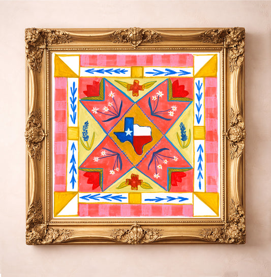 Texas Art | Bluebonnet Quilt Square | Caya Crum