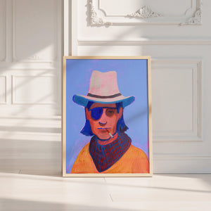 Eye Patch Cowboy by Caya Crum, shown in a room