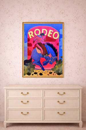 Rodeo Sign Bronco Buster by Caya Crum, room mockup