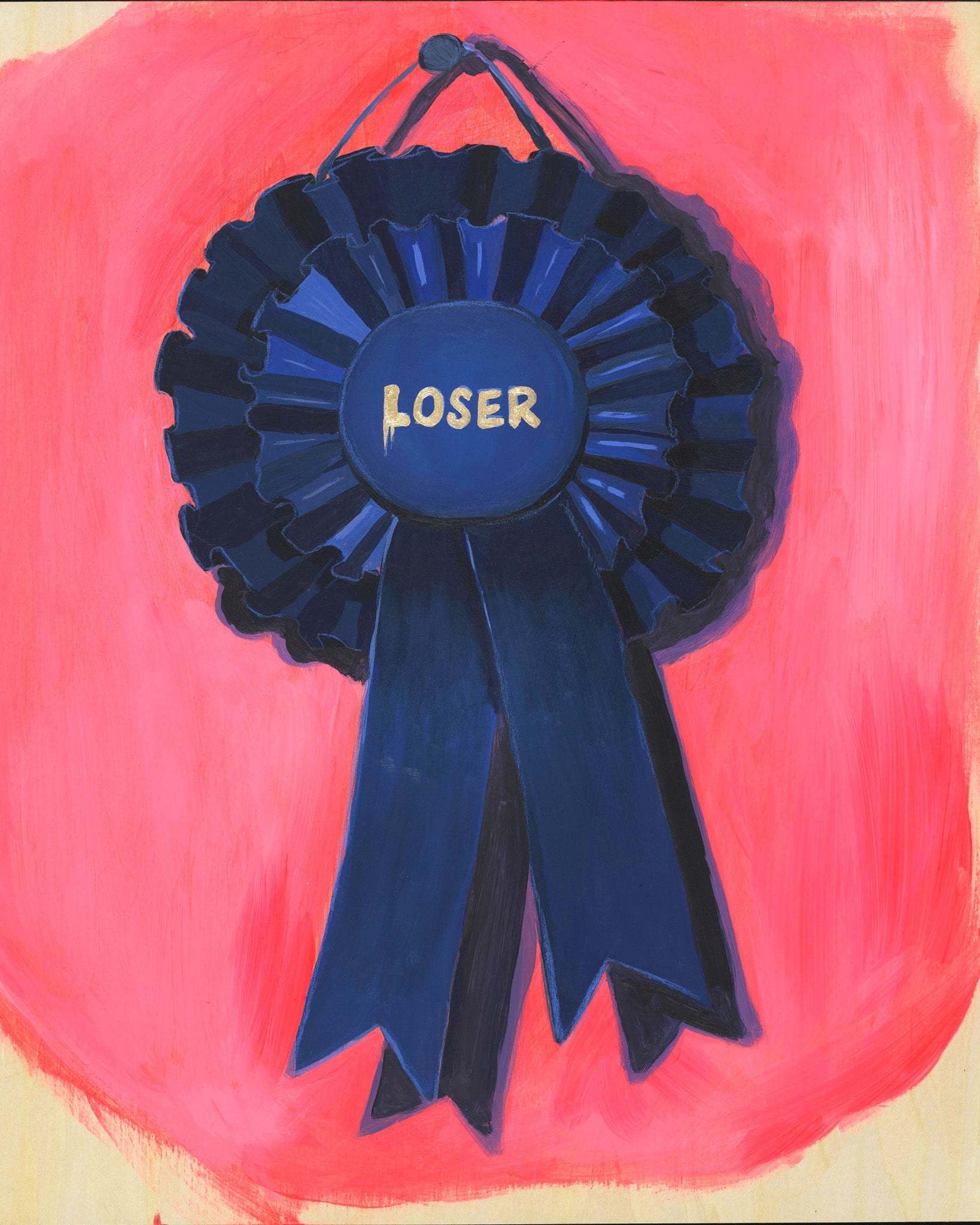 Blue Loser Ribbon Print | Pop Typography | Caya Crum Art