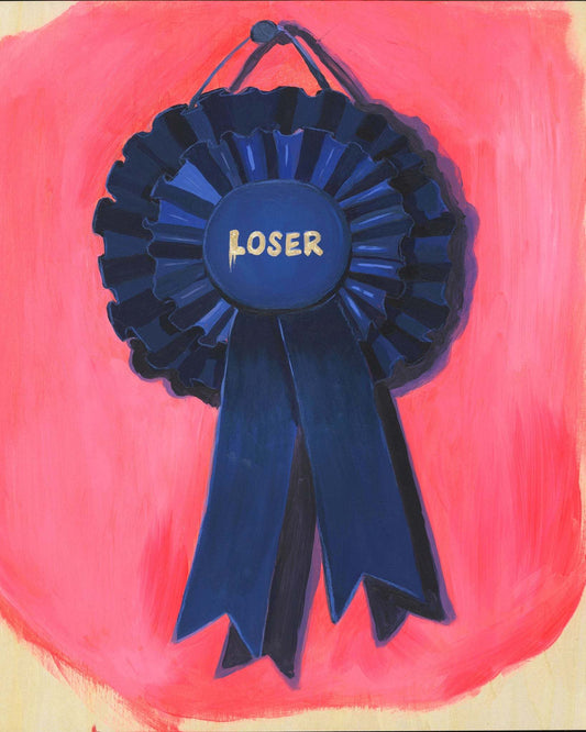 Blue Loser Ribbon Print | Pop Typography | Caya Crum Art