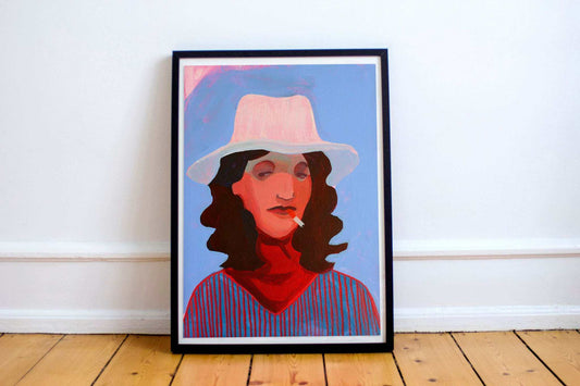 Smoking Cowgirl Mildred Willie | Texas | Caya Crum Art art print by Caya Crum
