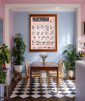 Alphabet of Texas Women Art Print | Caya Crum Art