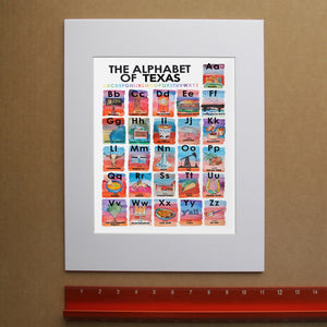 Alphabet of Texas Icons Art Print | Caya Crum Art