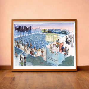 Amon Carter Night on the Porch Fort Worth art print by Caya Crum — horizontal room scene