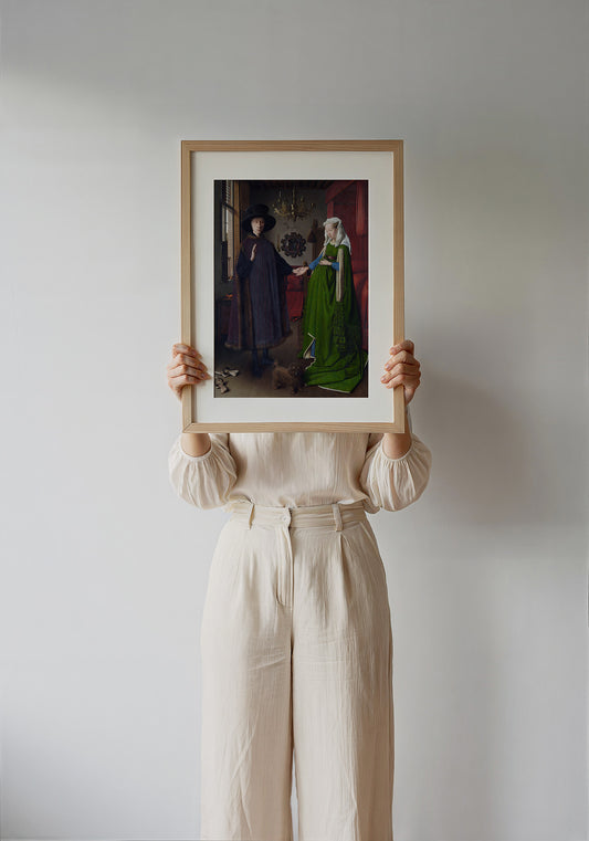 Taco Bell Arnolfini Wedding Weirdcore Art print by Caya Crum — framed with velvet mat