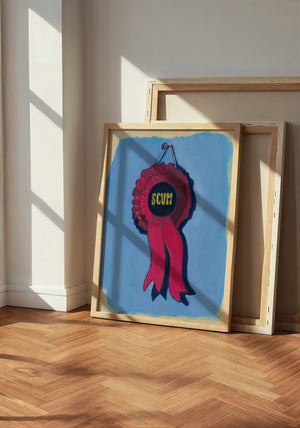 Best in Show Scum Ribbon funny wall art print by Caya Crum — neutral frame room mockup