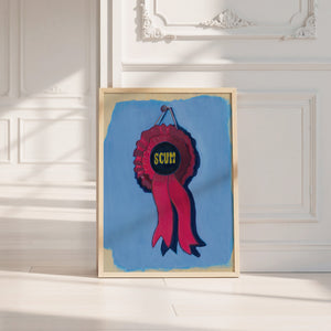 Best in Show Scum Ribbon funny wall art print by Caya Crum — neutral frame room mockup