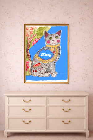 Cottage Core Good Luck Dog Set shown framed by Crum Art