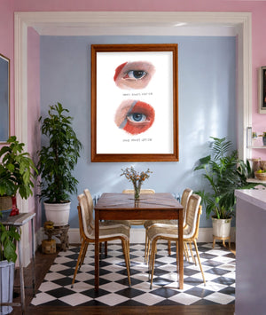David Bowie Matchbox And Eyes Set shown framed by Crum Art