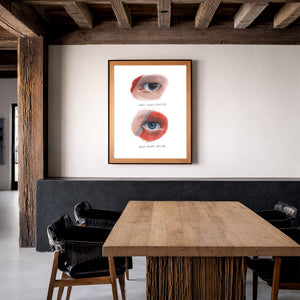 David Bowie Matchbox And Eyes Set shown framed by Crum Art
