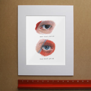 David Bowie Art | Bowie's Eyes Colored Pencil Study  | Minimalist Art Print Set | Caya Crum
