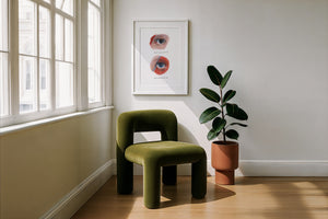 Bowie Eyes Study music wall art print by Caya Crum — framed with velvet mat