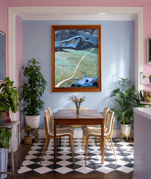 New Mexico Mountain And Field Landscape 1 shown framed by Crum Art