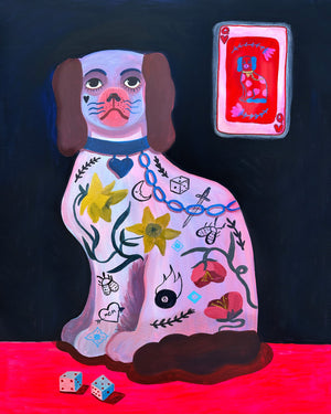 Preppy Dog shown framed by Crum Art