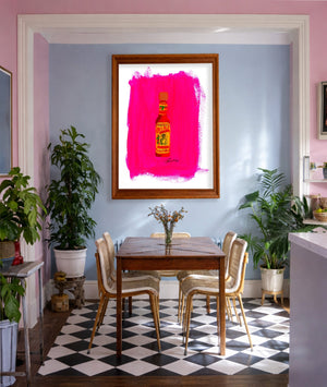 Cigs Pink Weirdcore shown framed by Crum Art