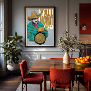 Cowboy Mac And Cheese shown framed by Crum Art