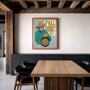 Cowboy Mac And Cheese shown framed by Crum Art