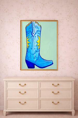 Fort Worth Boot Pink shown framed by Crum Art