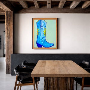 Fort Worth Boot Pink shown framed by Crum Art